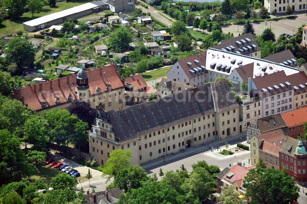 Aerial photograph Lutherstadt Wittenberg - The Augusteum and Lutherhaus in Lutherstadt Wittenberg in the state Saxony-Anhalt. Both buildings have been recognized as UNESCO World Heritage Sites