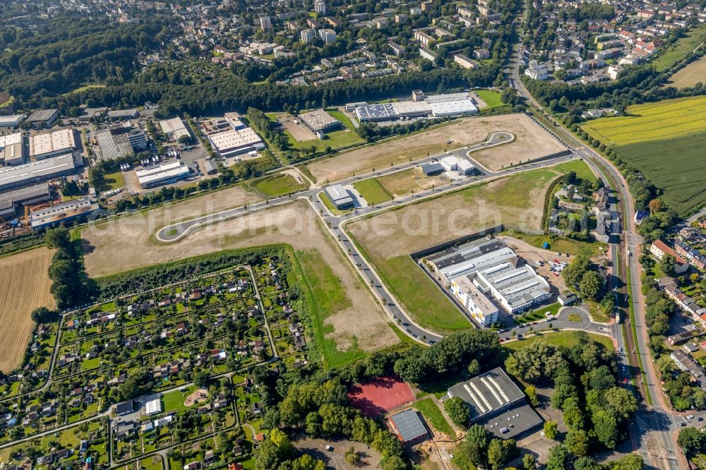 Bochum from above - Administration building of the company AUKTORA GmbH on Lothringer Allee in Bochum in the state North Rhine-Westphalia, Germany