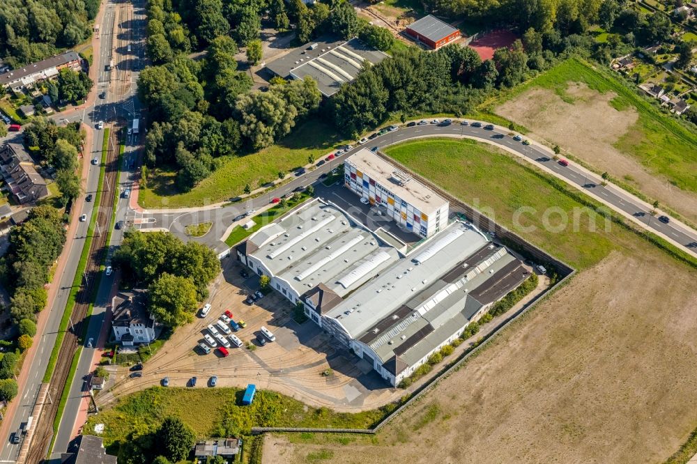 Bochum from above - Administration building of the company AUKTORA GmbH on Lothringer Allee in Bochum in the state North Rhine-Westphalia, Germany