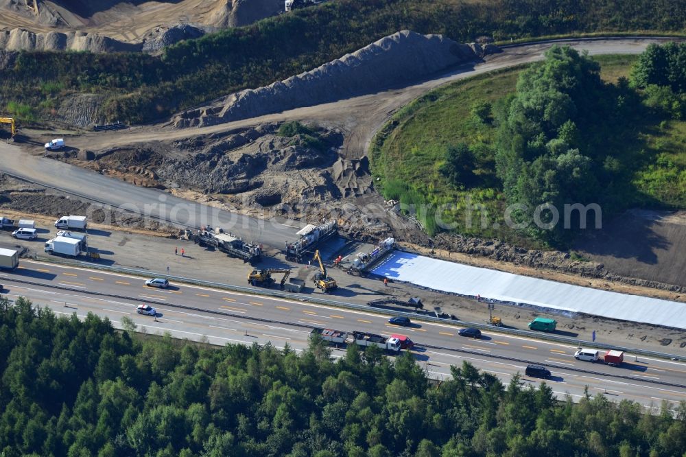 Schwanebeck from above - View of the construction site at the motorway junction Barnim