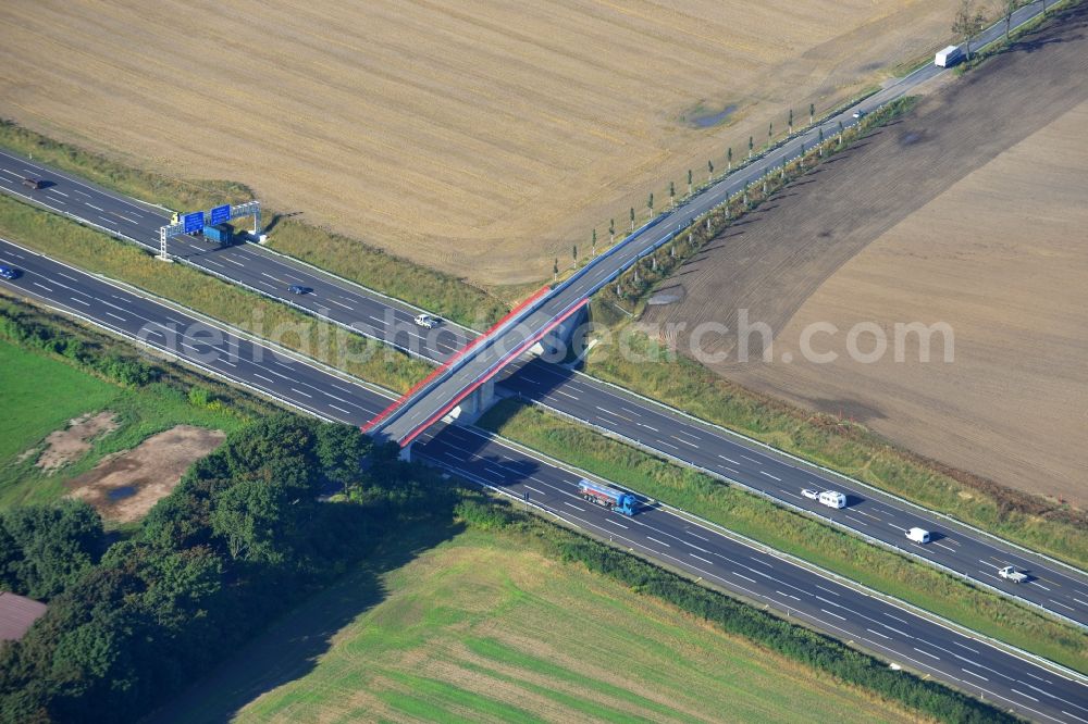 Aerial photograph Schwanebeck - View of the construction site at the motorway junction Barnim