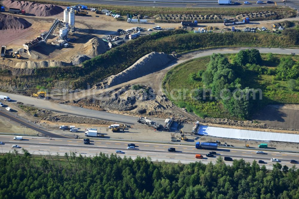 Schwanebeck from above - View of the construction site at the motorway junction Barnim