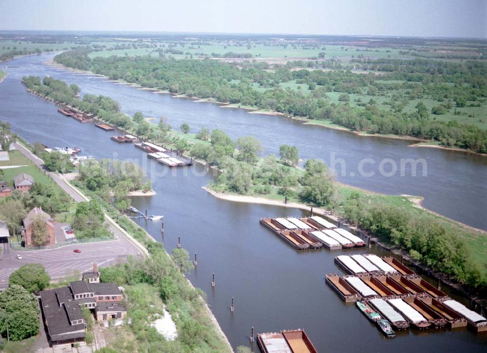 Aerial image Magdeburg / Sachsen - Anhalt - Ausbau des Abstiegskanales am Binnenhafen Magdeburg in Sachsen - Anhalt. Magdeburger Hafen GmbH, Saalestraße 20, 39126 Magdeburg Herr Zelder (0391-5939162)