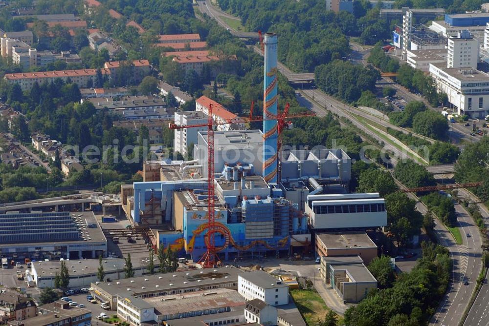 Frankfurt from above - Blick auf den Ausbau der AVA Abfallverbrennungsanlage Nordweststadt GmbH an der Heddernheimer Landstraße 145 in 60439 Frankfurt am Main, Telefon: +49 (0)69 5860430, Telefax: +49 (0)69 58604339,E-Mail: christa.kern@mhkw-frankfurt.de,Achim Walder: http://