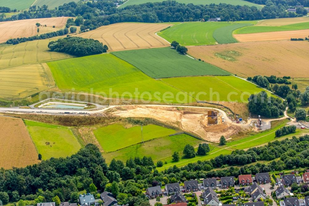 Aerial image Heiligenhaus - View of the construction of the motorway A 44 in Heiligenhaus in the state North Rhine-Westphalia