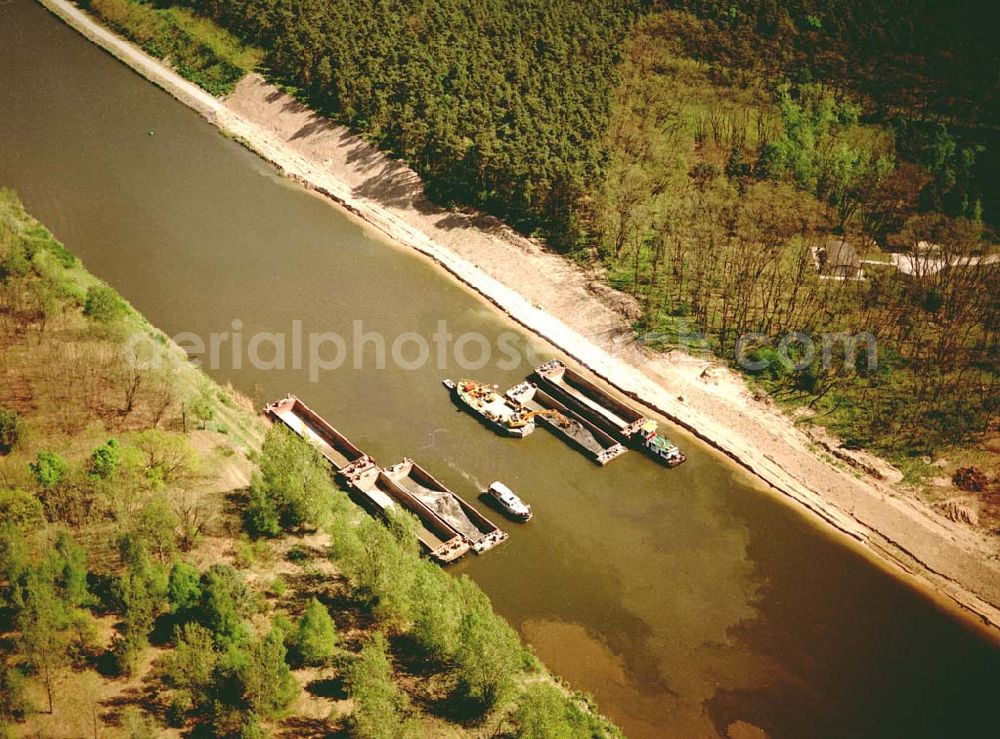 Niegripp / Sachsen-Anhalt from above - Ausbau des Elbe-Havel-Kanales bei Niegripp östlich von Hohenwarthe in Sachsen-Anhalt. Ein Projekt des Wasserstraßen-Neubauamt Magdeburg Frau Roskoden, Kleiner Werder 5c, 39114 MAGDEBURG Tel.: 0391-5352168