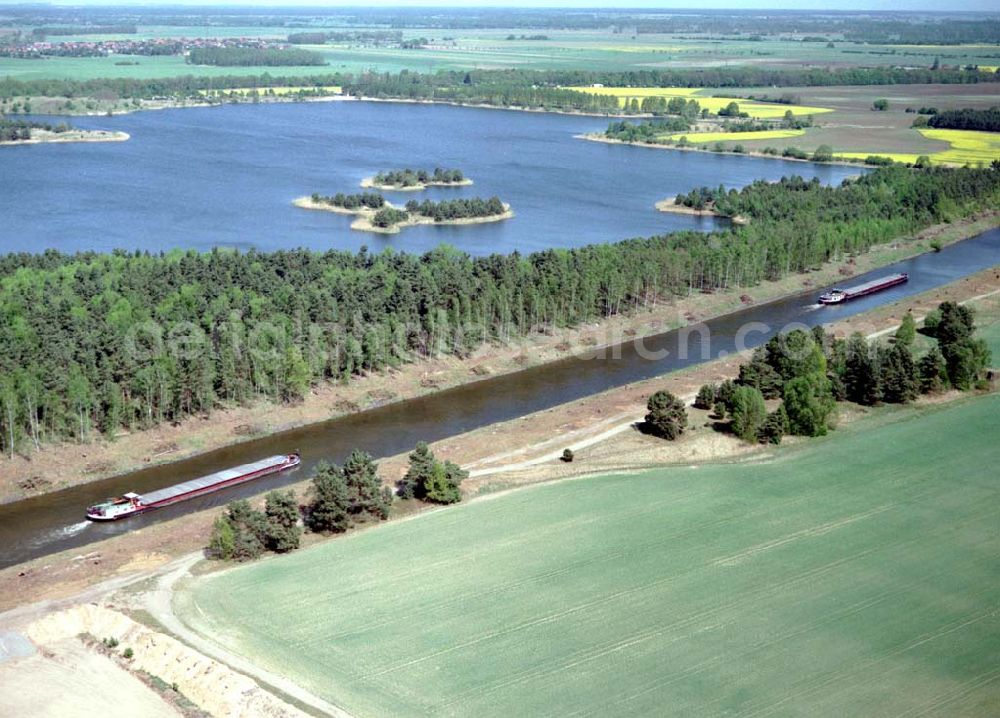 Parey / Sachsen-Anhalt from the bird's eye view: Ausbau des Elbe-Havel-Kanales bei Parey in Sachsen-Anhalt. Ein Projekt des: Wasserstraßen-Neubauamt Magdeburg Frau Roskoden, Kleiner Werder 5c, 39114 MAGDEBURG Tel.: 0391-5352168