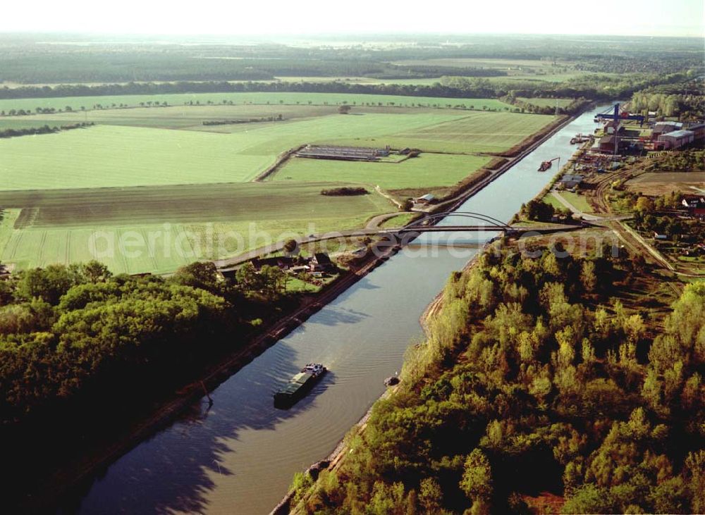 Parey / Sachsen-Anhalt from the bird's eye view: Ausbau des Elbe-Havel-Kanales bei Parey in Sachsen-Anhalt.