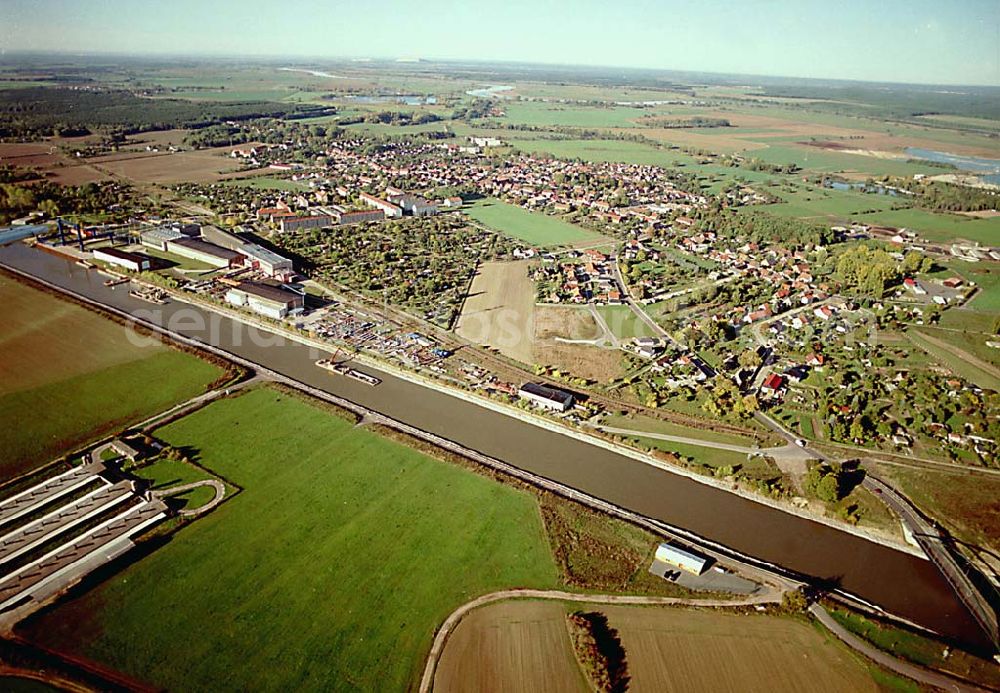 Parey / Sachsen-Anhalt from above - Ausbau des Elbe-Havel-Kanales bei Parey in Sachsen-Anhalt.