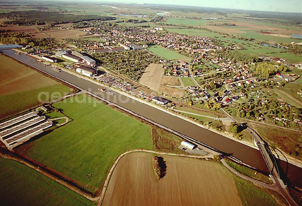 Parey / Sachsen-Anhalt from the bird's eye view: Ausbau des Elbe-Havel-Kanales bei Parey in Sachsen-Anhalt.