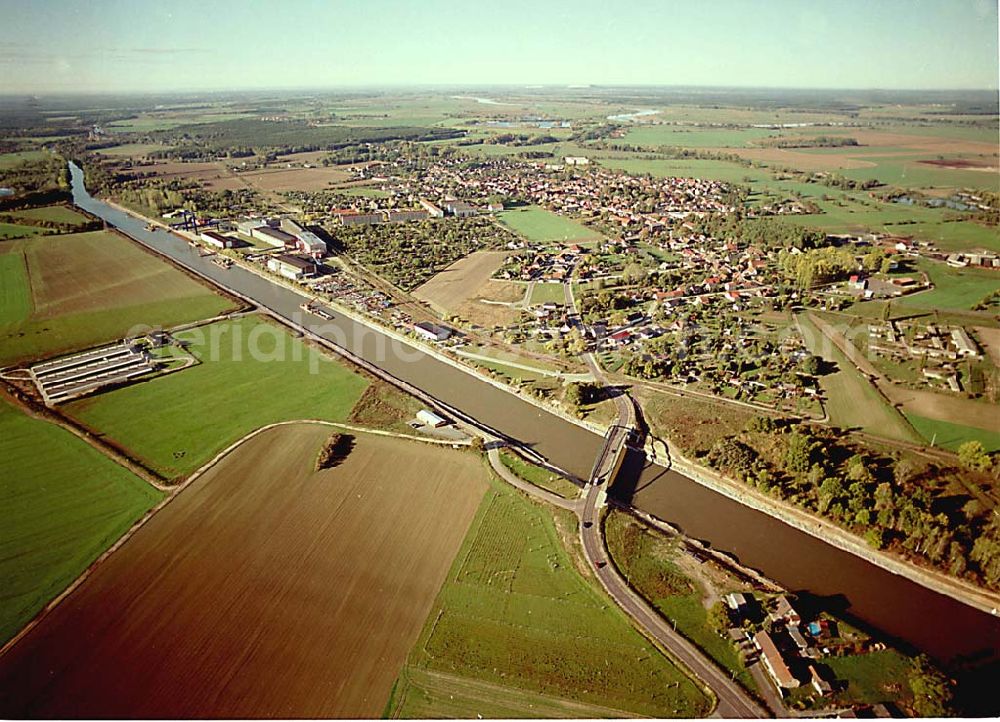 Aerial image Parey / Sachsen-Anhalt - Ausbau des Elbe-Havel-Kanales bei Parey in Sachsen-Anhalt.