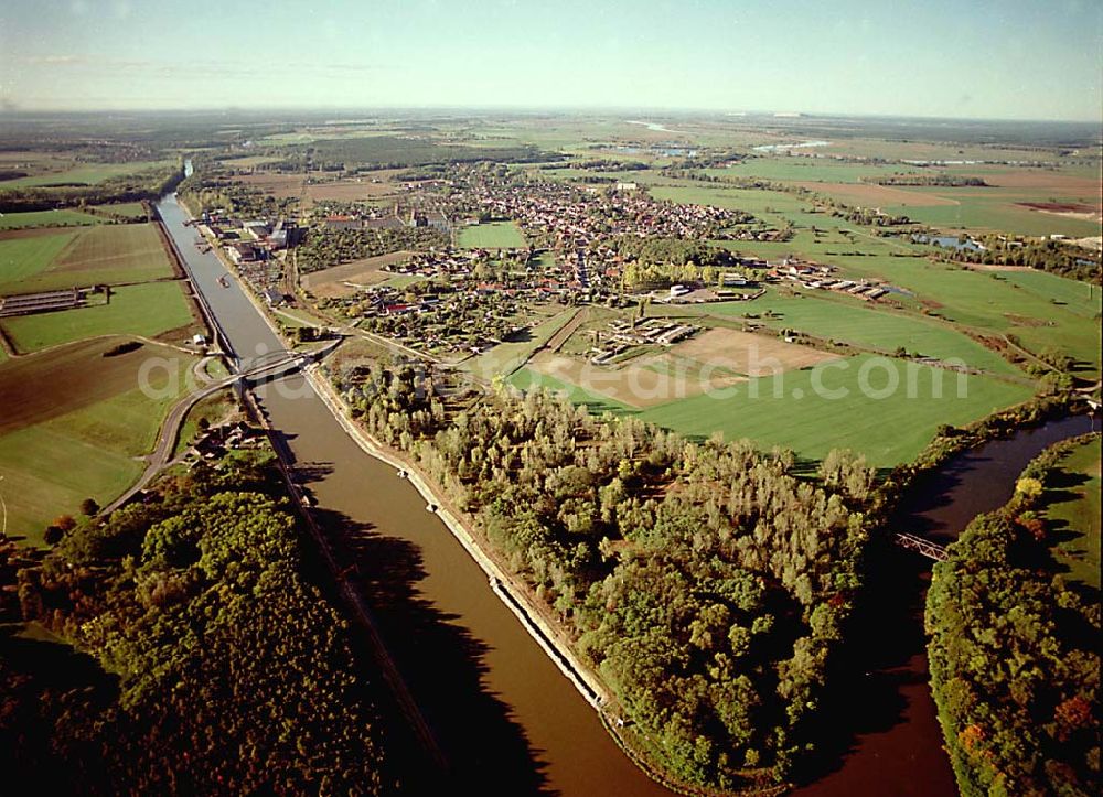 Aerial photograph Parey / Sachsen-Anhalt - Ausbau des Elbe-Havel-Kanales bei Parey in Sachsen-Anhalt.