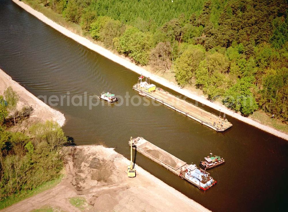 Aerial photograph Genthin / Brandenburg - Ausbau des Elbe-Havel-Kanales östlich von Genthin in Brandenburg.