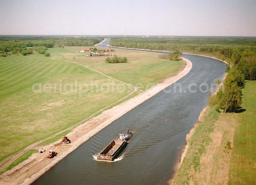 Aerial photograph Genthin / Brandenburg - Ausbau des Elbe-Havel-Kanales östlich von Genthin in Brandenburg.