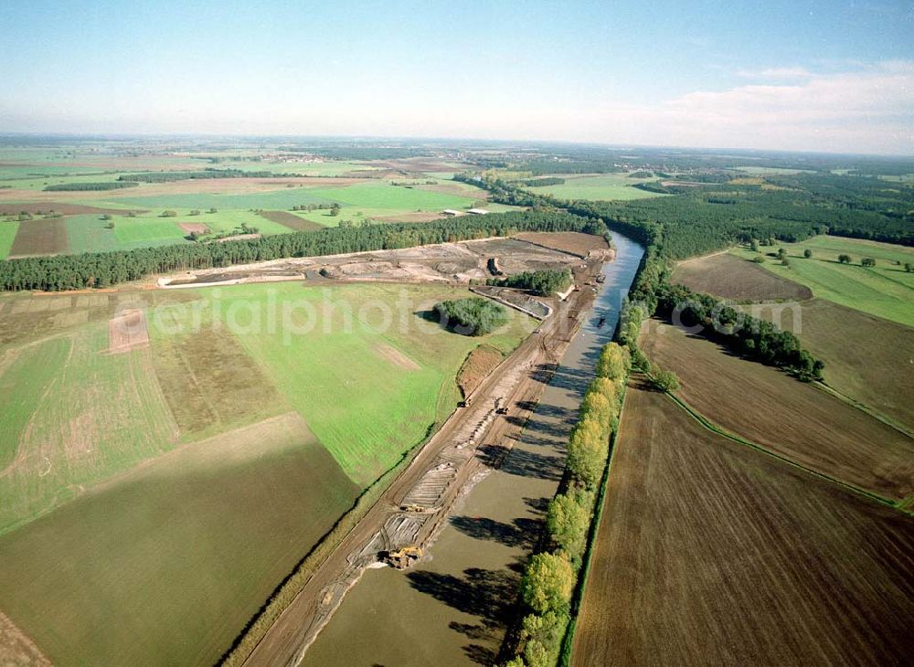 Aerial photograph Parey - Ausbau des Elbe - Havel - Kanals bei Parey