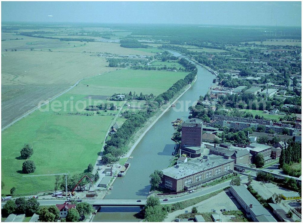 Aerial image Burg - 30.07.2004 Blick auf den Elbe-Havel Kanal bei Burg