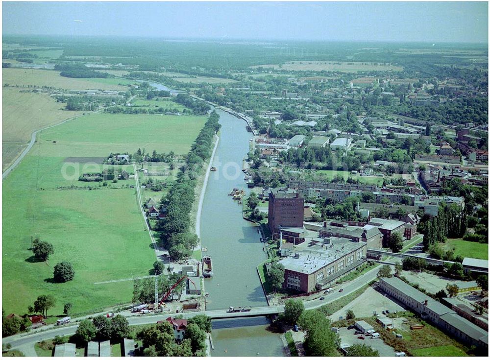 Aerial photograph Burg - 30.07.2004 Blick auf den Elbe-Havel Kanal bei Burg