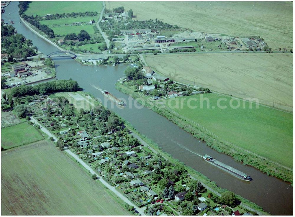 Aerial photograph Burg - 30.07.2004 Blick auf den Elbe-Havel Kanal bei Burg