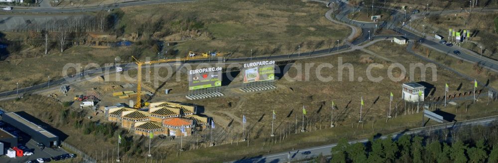 Kleinmachnow OT Dreilinden from above - The expansion of the commercial site Europarc Dreilinden Kleinmachnow OT Dreilinden in Brandenburg