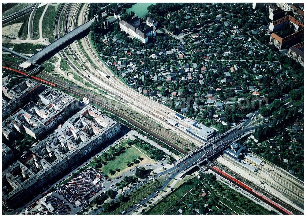 Aerial photograph Berlin - Wedding - Ausbau des Innernringes der Deutschen Bahn zwischen dem Bereich Nordkreuz - und Bornholmer Brücke.