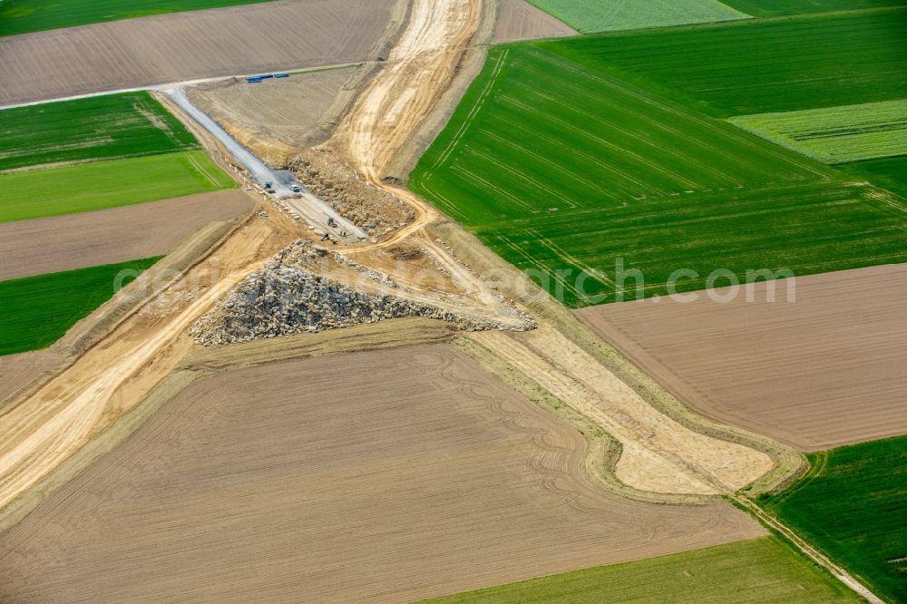 Bad Wünnenberg from above - Construction of the bypass road near Bad Wuennenberg in the state North Rhine-Westphalia