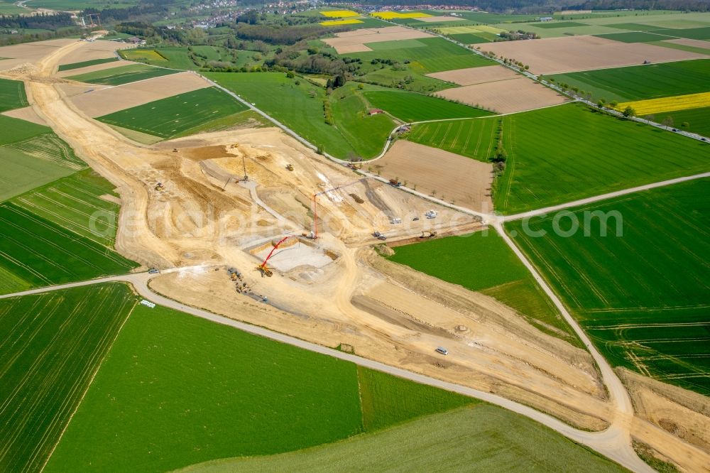 Aerial photograph Bad Wünnenberg - Construction of the bypass road near Bad Wuennenberg in the state North Rhine-Westphalia