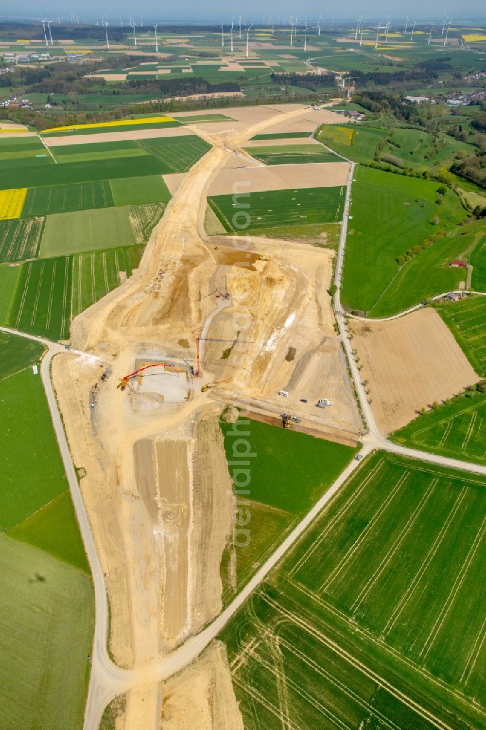 Aerial photograph Bad Wünnenberg - Construction of the bypass road near Bad Wuennenberg in the state North Rhine-Westphalia