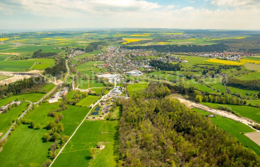 Aerial image Bad Wünnenberg - Construction of the bypass road bridge Aftetalbruecke in in Bad Wuennenberg in the state North Rhine-Westphalia