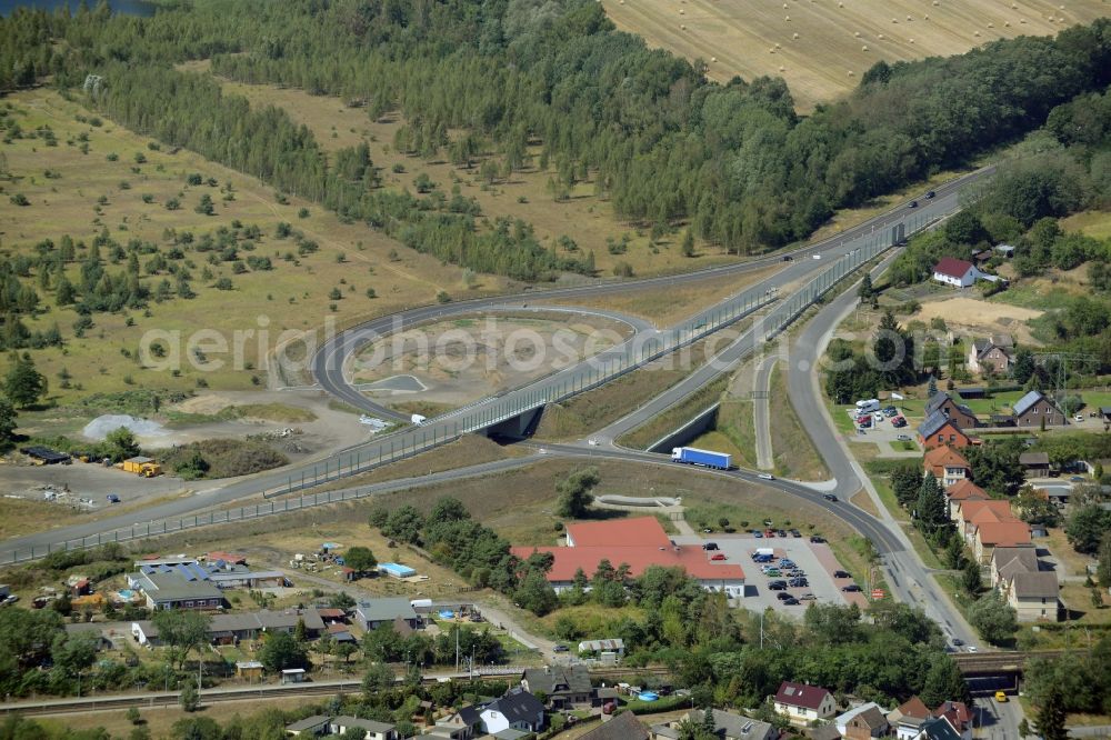 Aerial photograph Brieskow-Finkenheerd - Construction of the bypass road in in Brieskow-Finkenheerd in the state Brandenburg