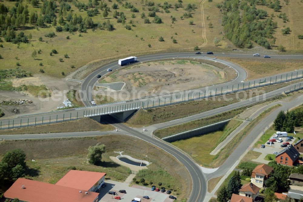 Aerial image Brieskow-Finkenheerd - Construction of the bypass road in in Brieskow-Finkenheerd in the state Brandenburg