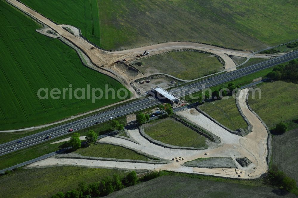 Aerial image Stahnsdorf - Construction of the bypass road L77 n in in the district Gueterfelde in Stahnsdorf in the state Brandenburg, Germany