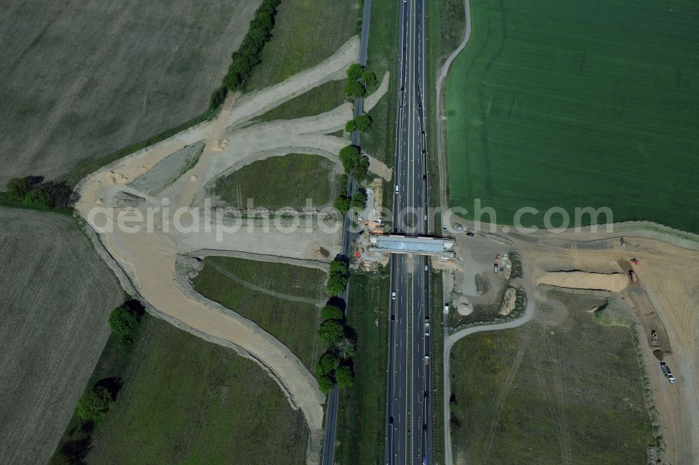 Aerial photograph Stahnsdorf - Construction of the bypass road L77 n in in the district Gueterfelde in Stahnsdorf in the state Brandenburg, Germany