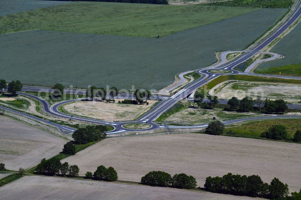 Aerial photograph Stahnsdorf - Construction of the bypass road L77 n in the district Gueterfelde in Stahnsdorf in the state Brandenburg, Germany