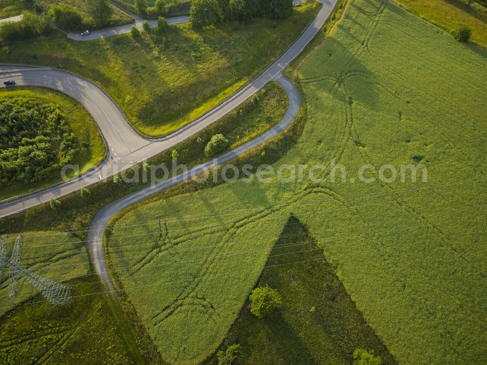 Aerial image Eschdorf - Construction of the bypass road in on street Pirnaer Strasse in Eschdorf in the state Saxony, Germany