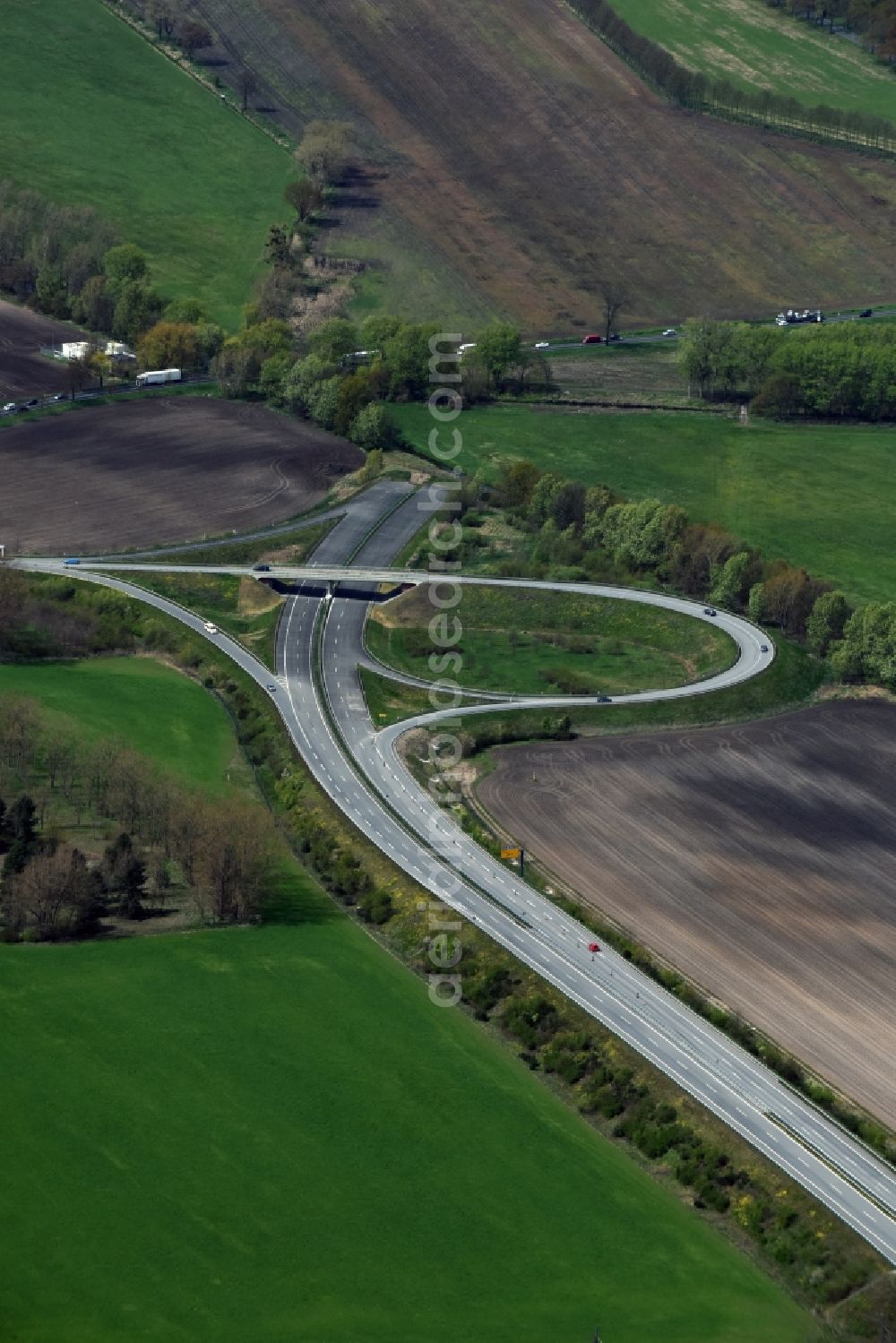 Aerial photograph Trebbin - Construction of the bypass road in in Trebbin in the state Brandenburg