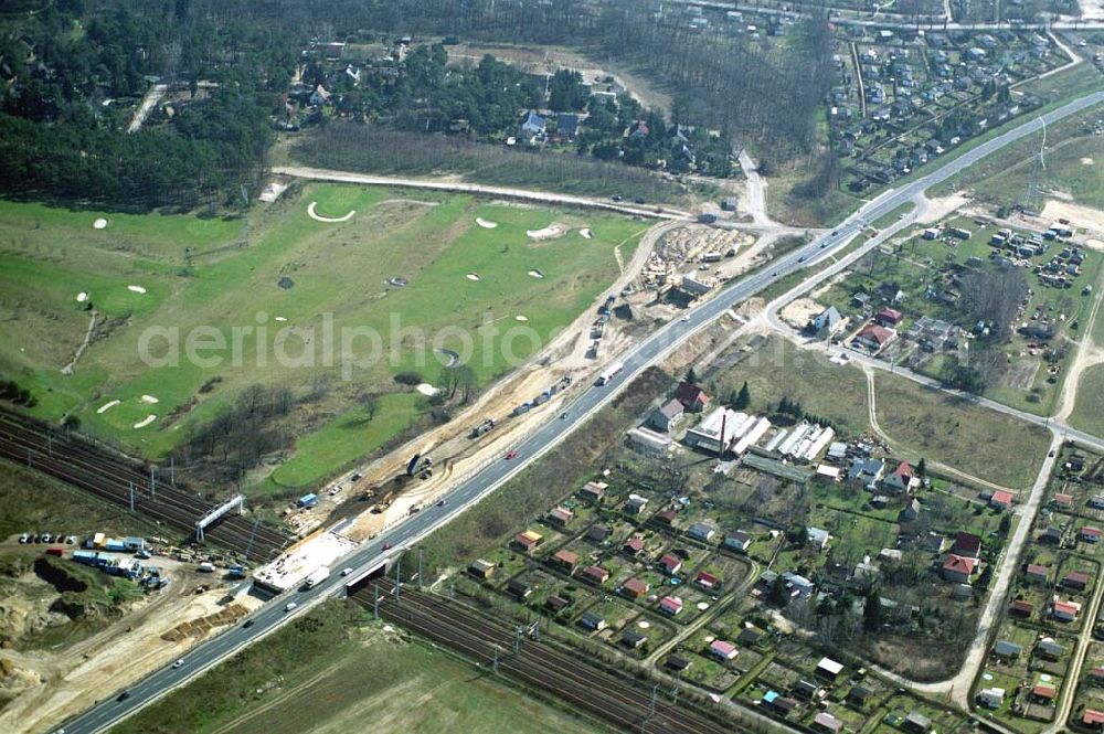 Mahlow from the bird's eye view: Ausbau der Ortsumgehungsstraße bei Mahlow in Brandenburg durch die SCHÄLERBAU GmbH