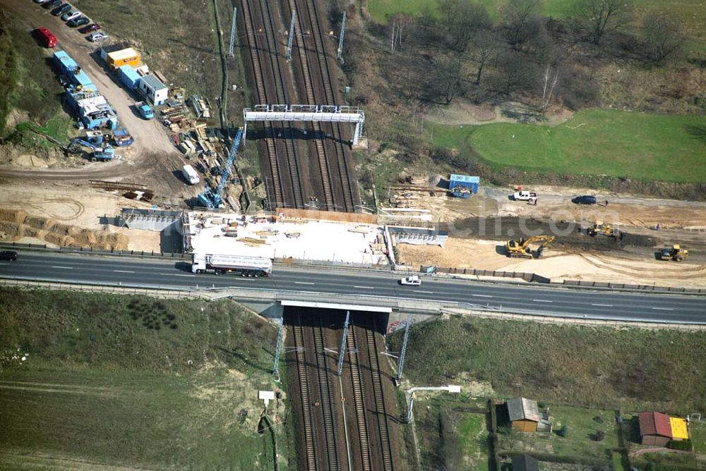 Mahlow from above - Ausbau der Ortsumgehungsstraße bei Mahlow in Brandenburg durch die SCHÄLERBAU GmbH