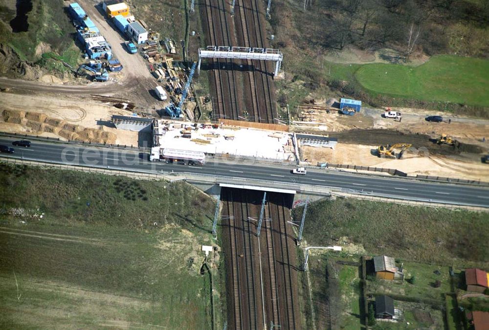 Mahlow from the bird's eye view: Ausbau der Ortsumgehungsstraße bei Mahlow in Brandenburg durch die SCHÄLERBAU GmbH