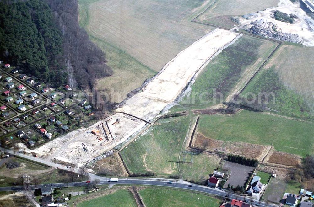 Aerial image Mahlow - Ausbau der Ortsumgehungsstraße bei Mahlow in Brandenburg durch die SCHÄLERBAU GmbH