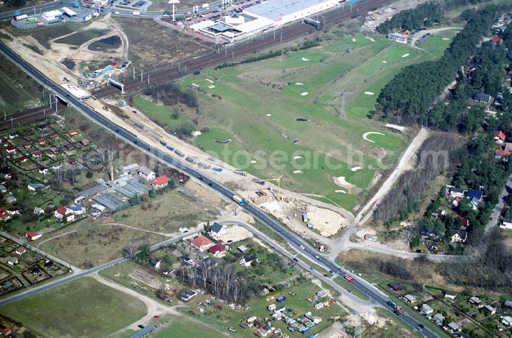 Aerial photograph Mahlow - Ausbau der Ortsumgehungsstraße bei Mahlow in Brandenburg durch die SCHÄLERBAU GmbH