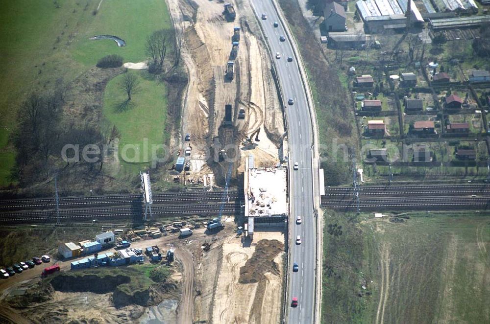 Mahlow from above - Ausbau der Ortsumgehungsstraße bei Mahlow in Brandenburg durch die SCHÄLERBAU GmbH