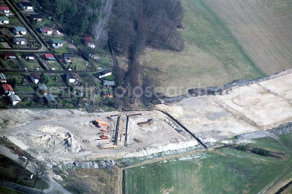 Mahlow from the bird's eye view: Ausbau der Ortsumgehungsstraße bei Mahlow in Brandenburg durch die SCHÄLERBAU GmbH