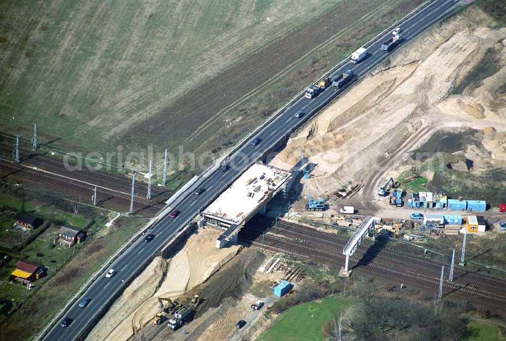 Aerial image Mahlow - Ausbau der Ortsumgehungsstraße bei Mahlow in Brandenburg durch die SCHÄLERBAU GmbH