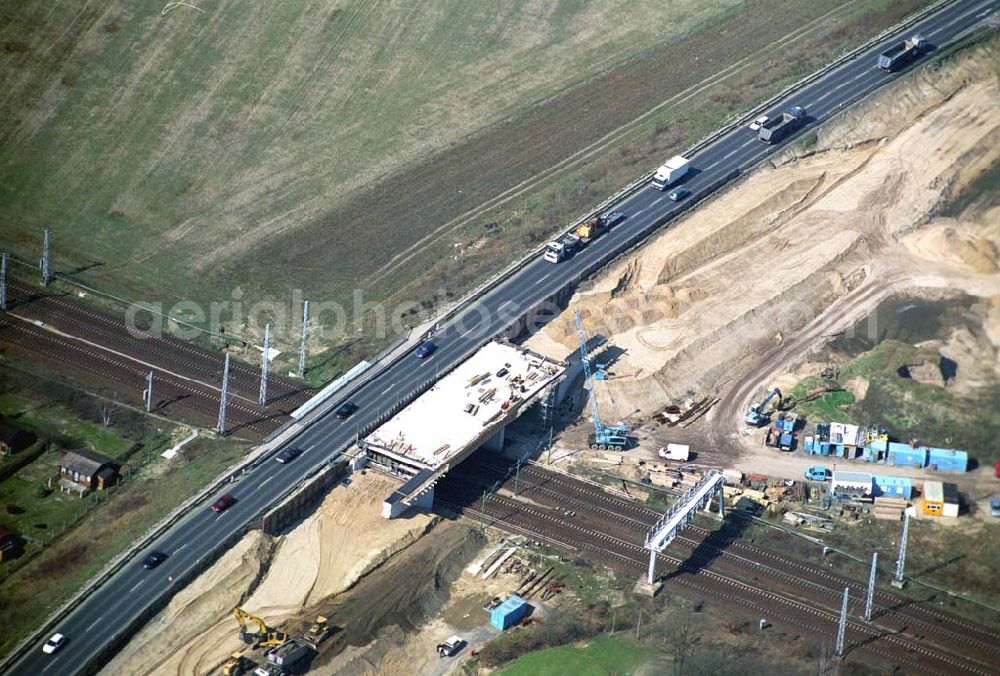 Mahlow from above - Ausbau der Ortsumgehungsstraße bei Mahlow in Brandenburg durch die SCHÄLERBAU GmbH