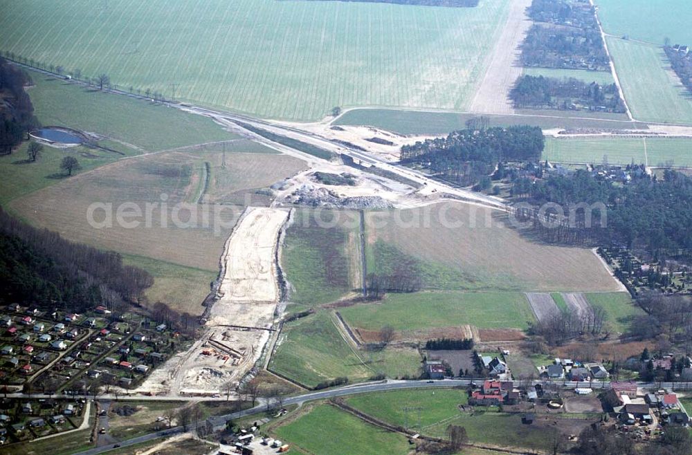 Aerial image Mahlow - Ausbau der Ortsumgehungsstraße bei Mahlow in Brandenburg durch die SCHÄLERBAU GmbH