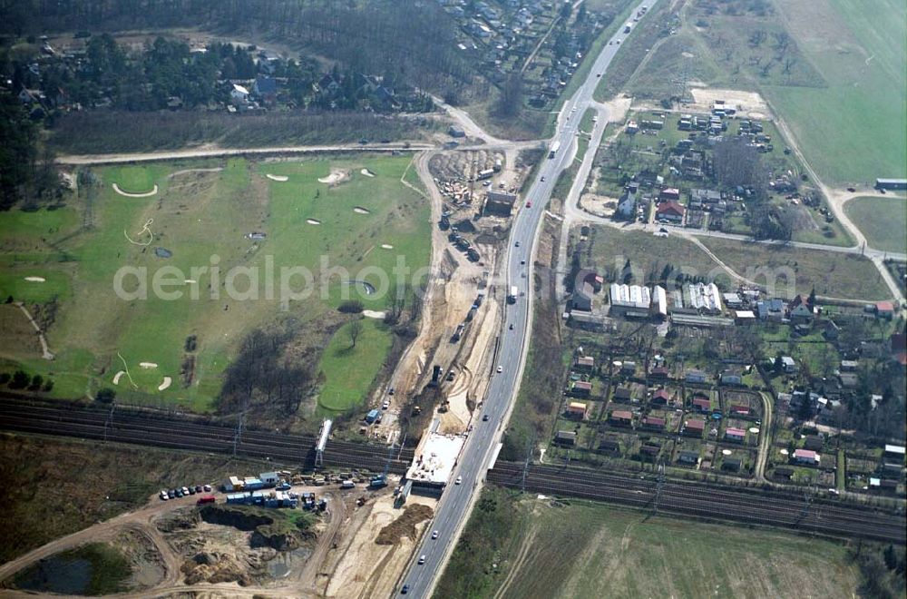 Mahlow from above - Ausbau der Ortsumgehungsstraße bei Mahlow in Brandenburg durch die SCHÄLERBAU GmbH