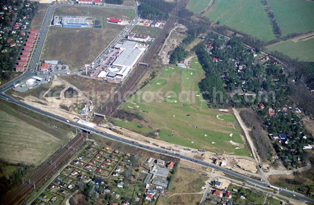 Mahlow from above - Ausbau der Ortsumgehungsstraße bei Mahlow in Brandenburg durch die SCHÄLERBAU GmbH