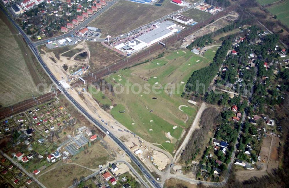 Aerial image Mahlow - Ausbau der Ortsumgehungsstraße bei Mahlow in Brandenburg durch die SCHÄLERBAU GmbH