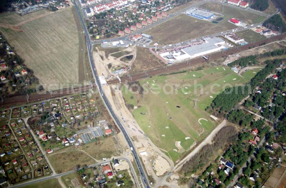 Aerial photograph Mahlow - Ausbau der Ortsumgehungsstraße bei Mahlow in Brandenburg durch die SCHÄLERBAU GmbH