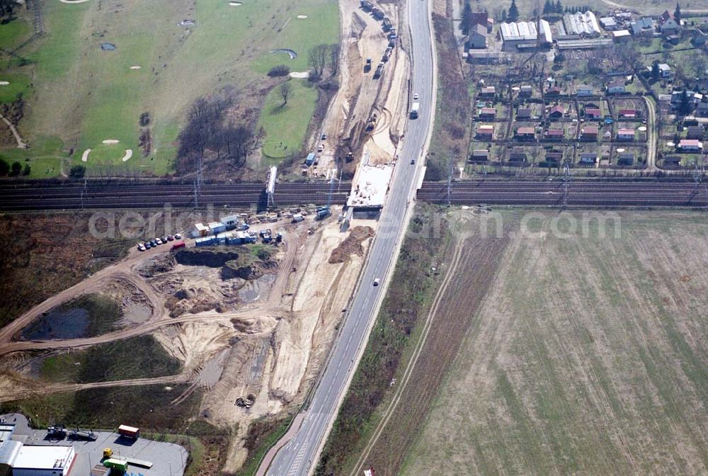 Aerial image Mahlow - Ausbau der Ortsumgehungsstraße bei Mahlow in Brandenburg durch die SCHÄLERBAU GmbH